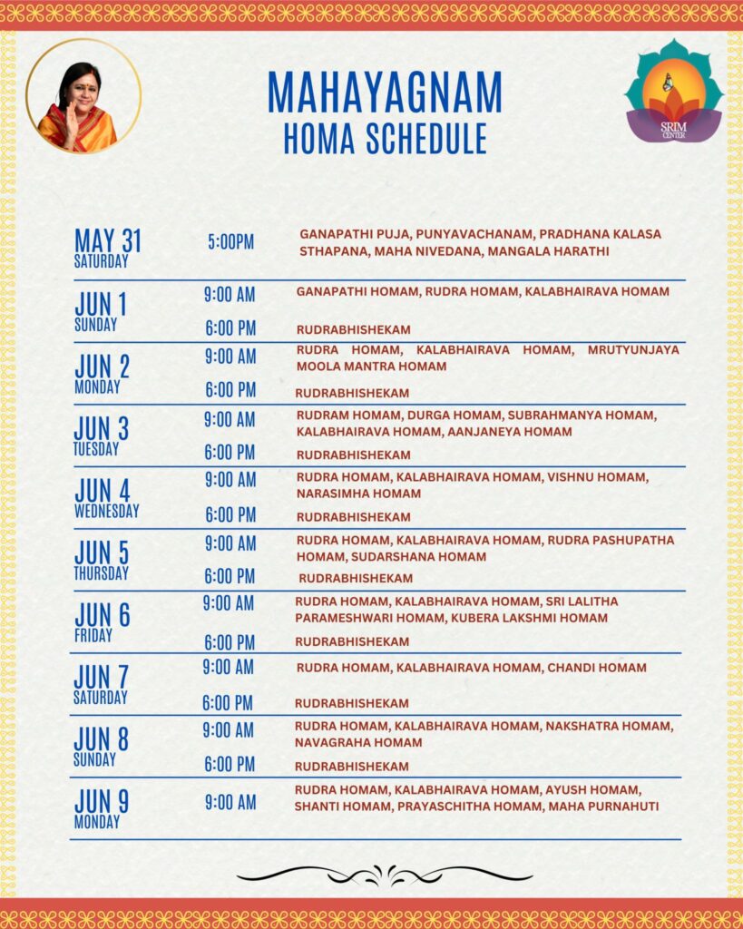 Yajnam Schedule image